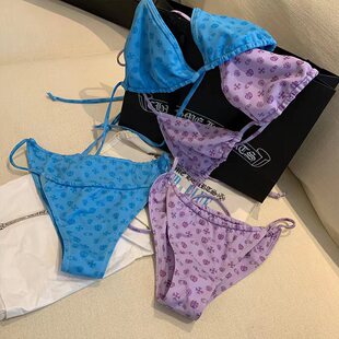 women clothes早安樊樊比基尼泳衣小胸罩杯抽绳绑带三角性感辣妹