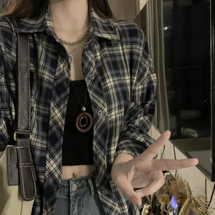 长袖 women 外套女夏季 子衬衫 休闲垂感衬衣设计 clothes复古港风格