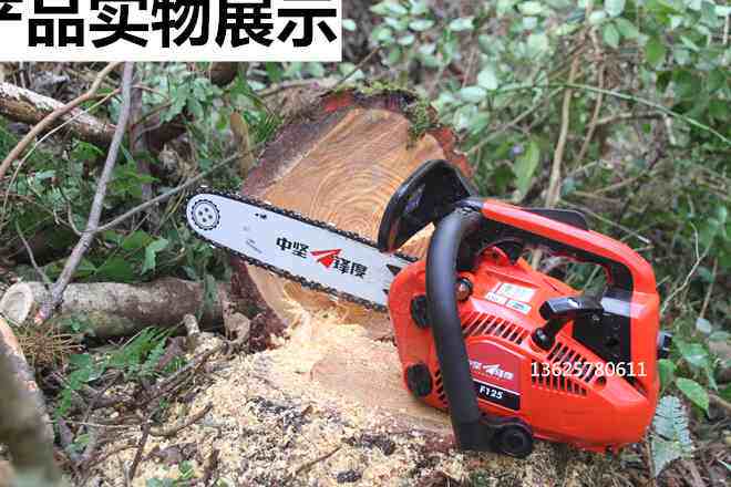中坚锋度12寸小型油锯伐木锯便携式汽油手提式配进口链条砍树机