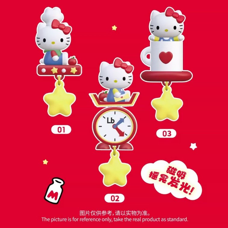 现货官方正品hellokitty凯蒂猫复古餐厅星星发光冰箱贴盲盒礼物女图片