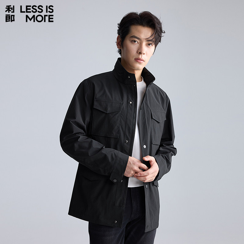 【化纤工装风】利郎青年商务风衣2026春季商务休闲弹力风衣外套男