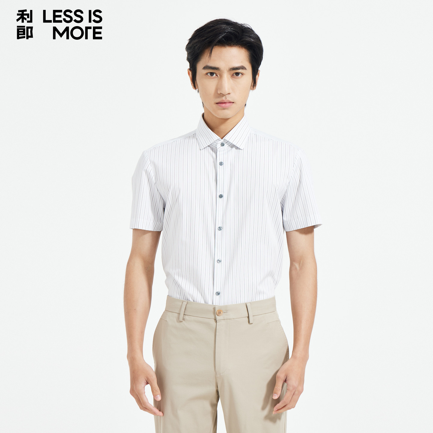 【莫代尔混纺】利郎青年商务短袖衬衫男2026年夏时尚百搭休闲衬衣
