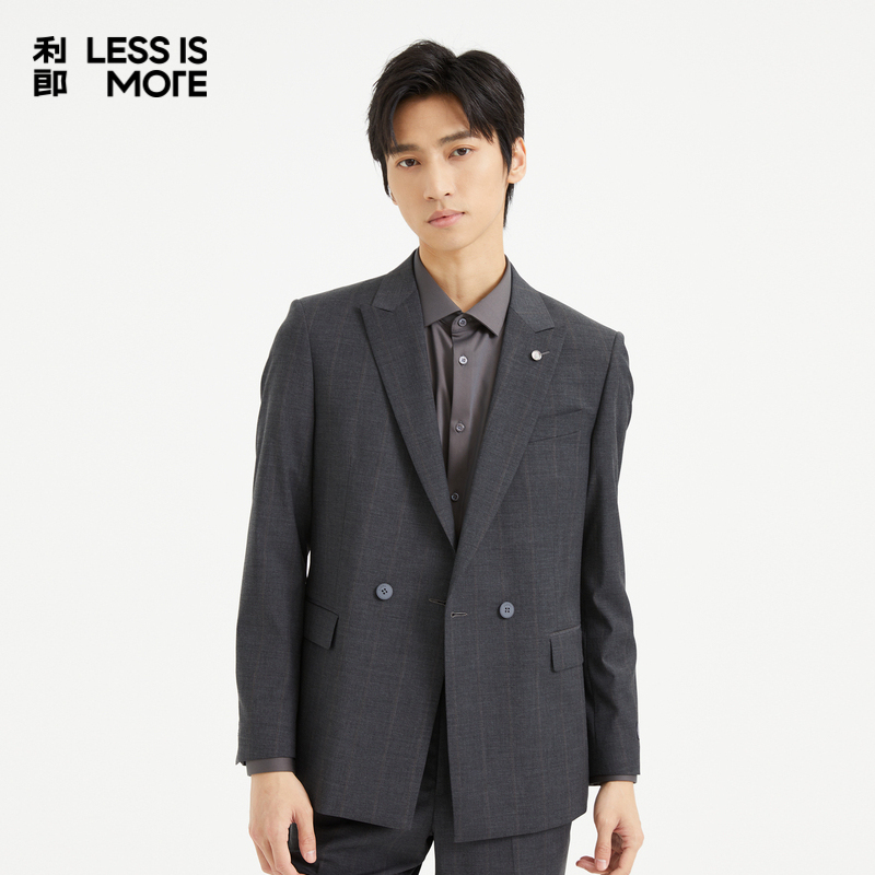 【暗格纹线条】利郎青年商务西服男2025秋休闲西装两件套Q4QXF13