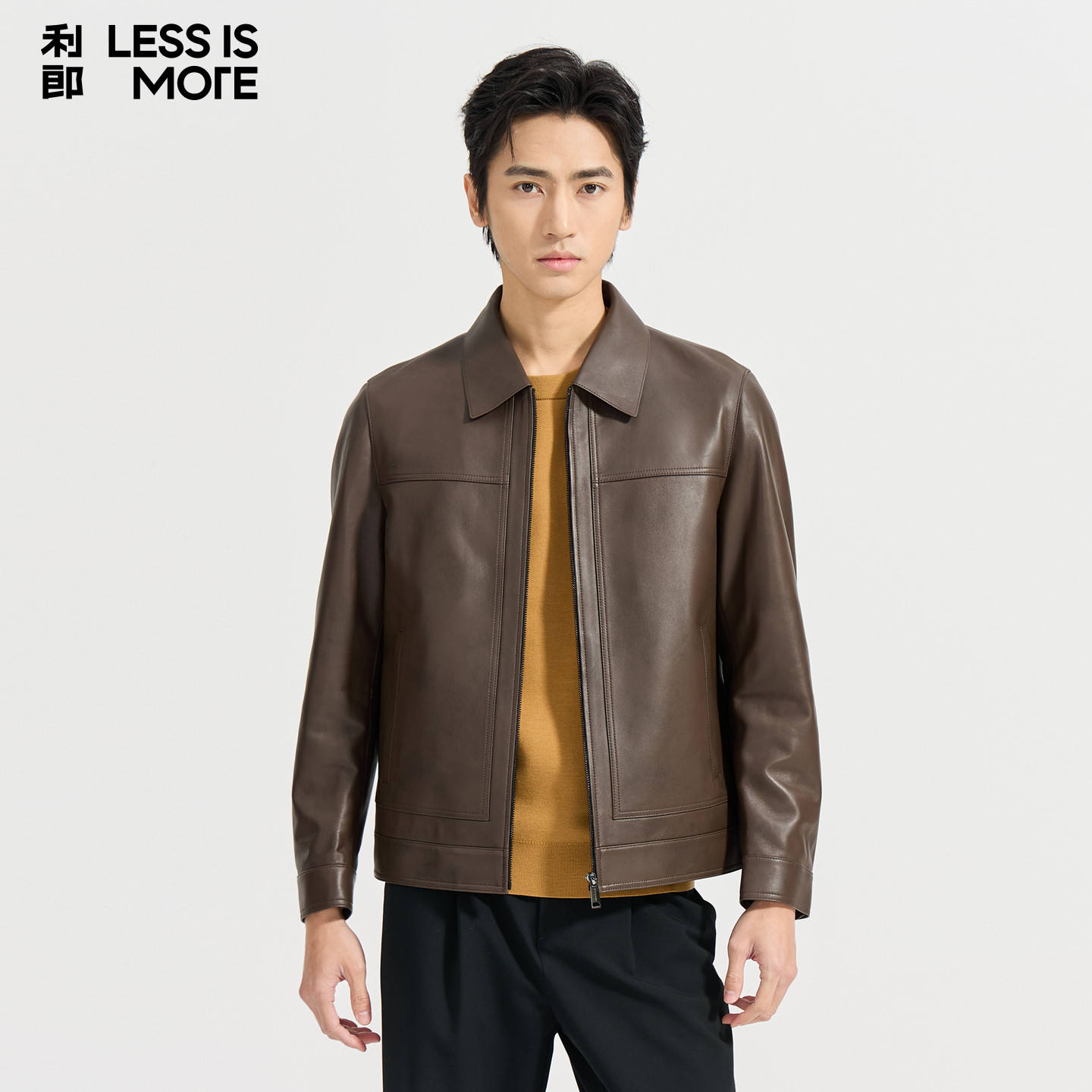 【商场同款】利郎青年商务真皮皮衣男2026秋季时尚休闲轻奢外套男