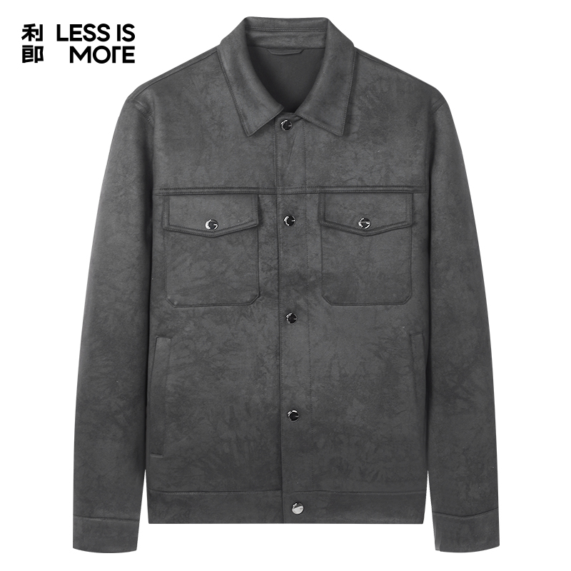 【仿麂皮绒】利郎青年商务夹克男2025秋季翻领时尚商务休闲外套男