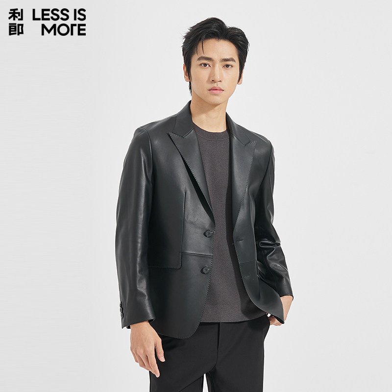【温暖舒适】利郎青年商务商场同款真皮皮衣2026春季男士轻奢外套,男装,皮衣,淘宝优惠券,粉丝福利购,淘宝优惠卷