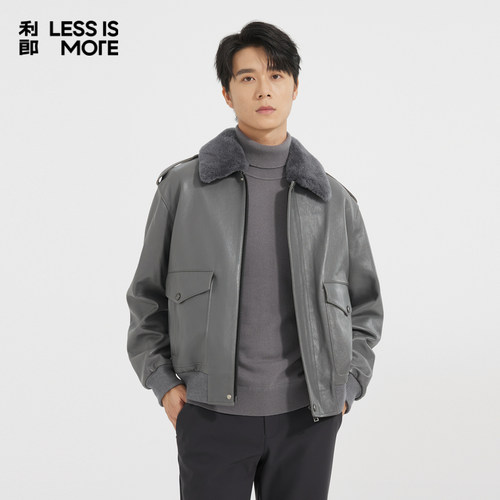 【油蜡皮】利郎青年商务真皮皮衣男2025冬新款轻奢外套男Q4DZP005