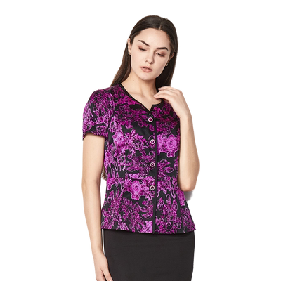 玫而美时尚气质桑蚕丝半袖外套