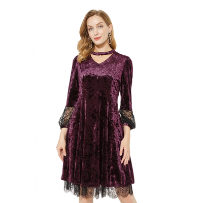 玫而美时尚修身显瘦连衣裙中长款