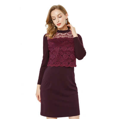 品牌专柜时尚复古假两件连身裙