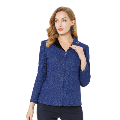 玫而美品牌专柜华丽提花修身外套