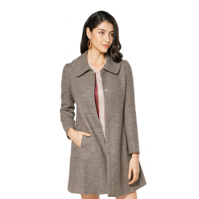 玫而美品牌专柜时尚修身羊毛外套