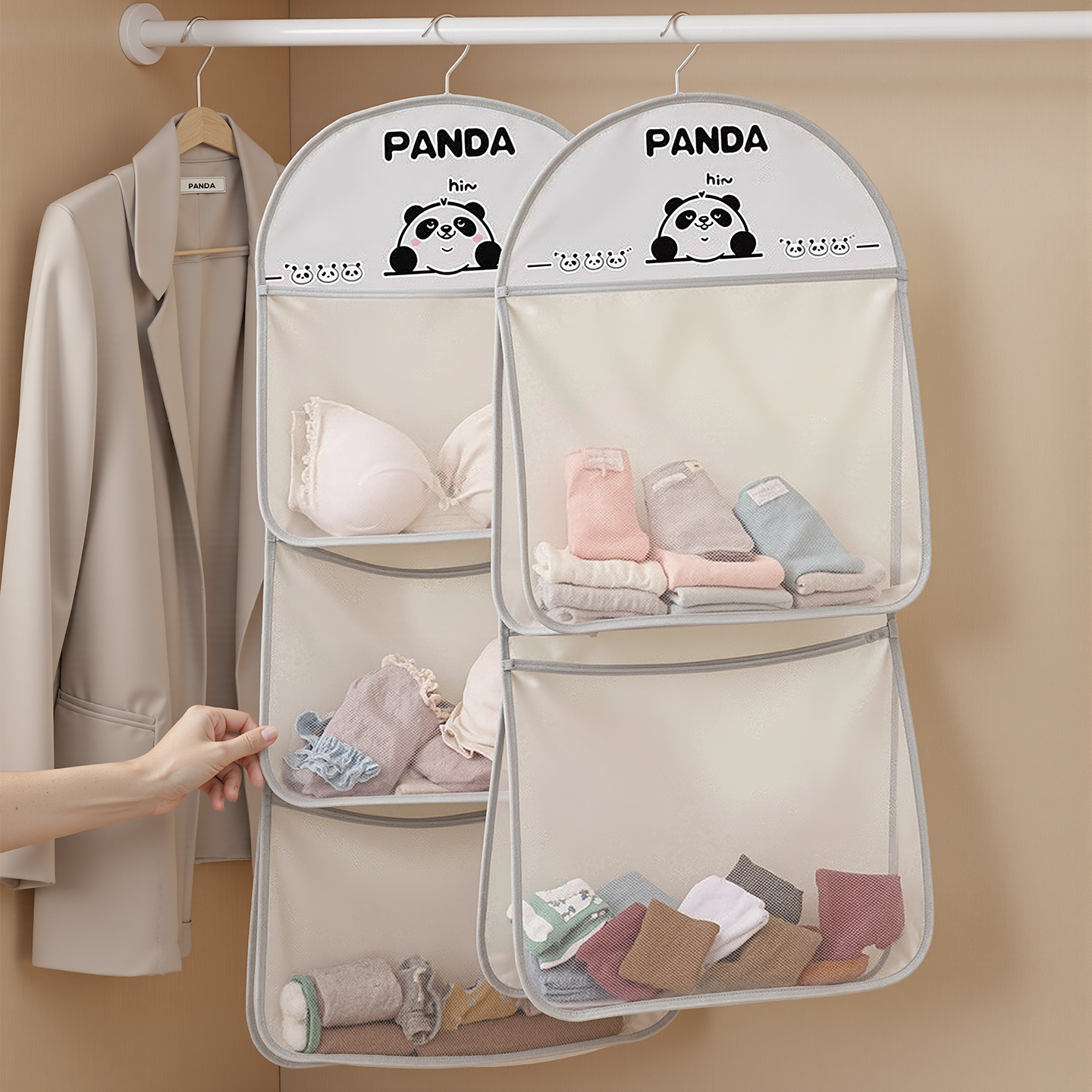 袜子内衣收纳袋宿舍衣柜悬挂式