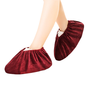 绒布鞋套家用加厚防滑室内布料可洗反复使用耐磨脚套学生机房儿童
