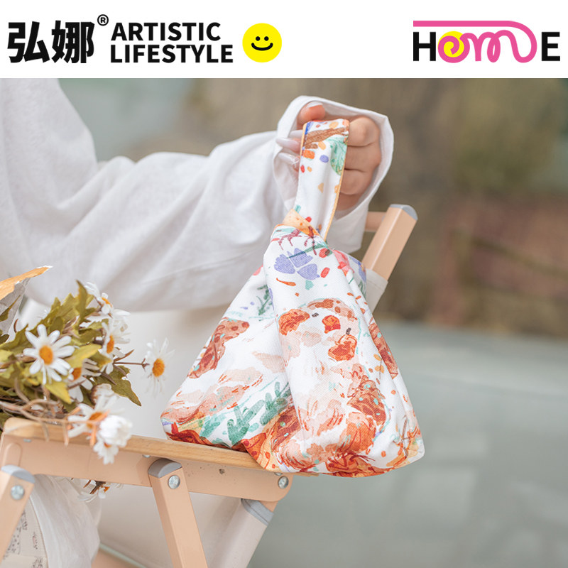 弘娜×蛋黄 治愈水彩可爱清新手绘小动物便携套结手腕包零钱包女,箱包皮具/热销女包/男包,通用款女包,淘宝优惠券,粉丝福利购,淘宝优惠卷