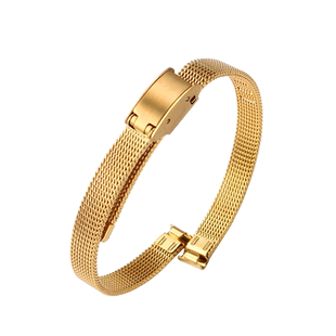 适配蓝族LANZOOM表带黑金小方糖表带米兰精钢手表带INS女士表链