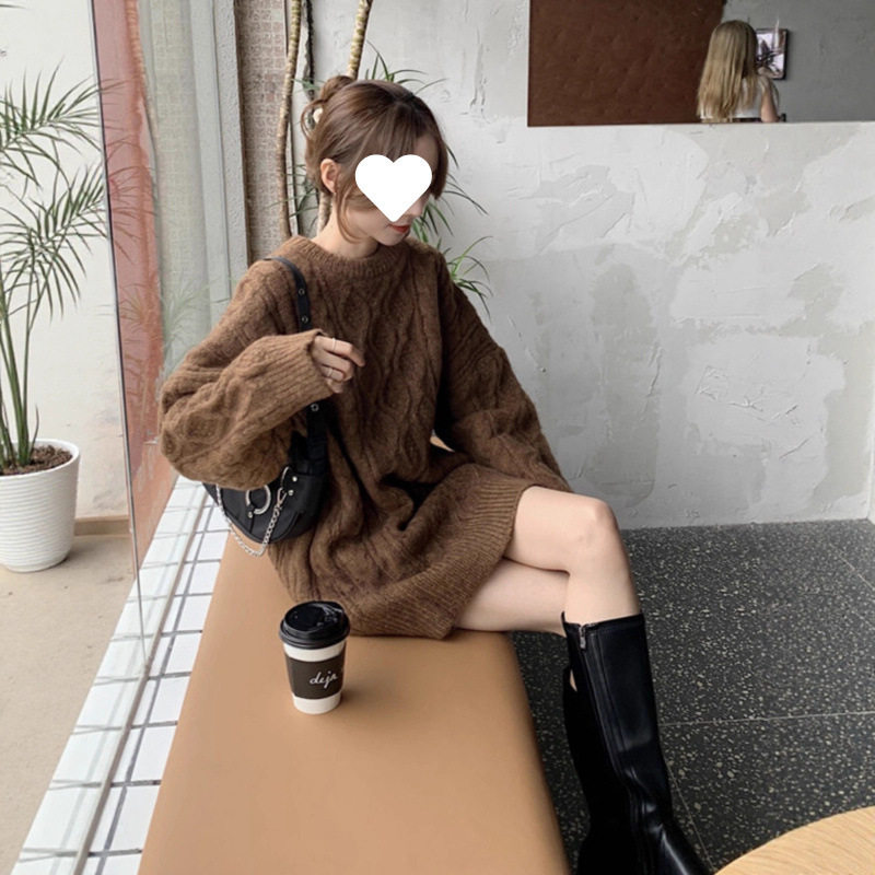慵懒风宽松麻花加厚软糯套头毛衣毛衣