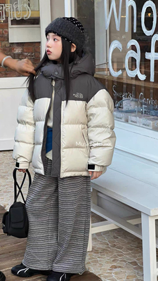 music木莎品牌童装25冬季新男女童中长款羽绒服儿童90绒羽绒外套