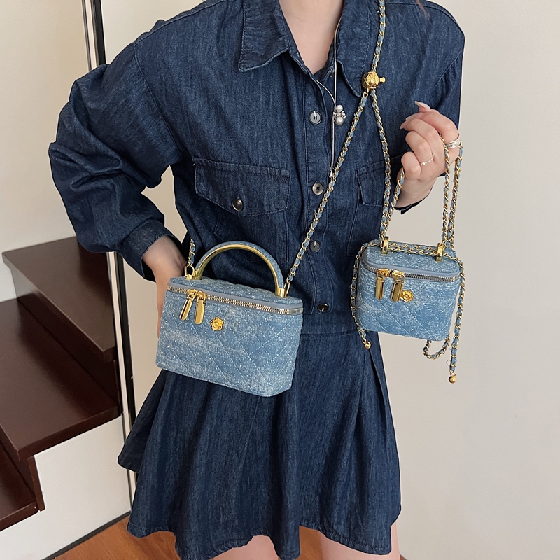 高级感手提盒子包时尚单肩链条包