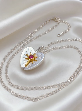 小红书复古金银撞色苹果吊坠项链