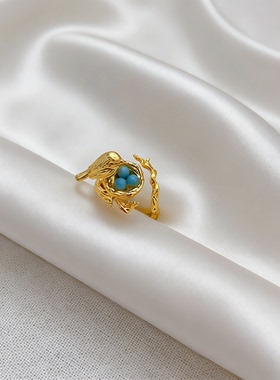 小众设计新颖创意小鸟枝丫鸟窝戒