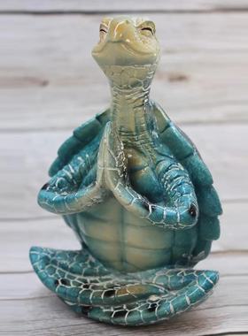 瑜伽打坐冥想海龟摆件