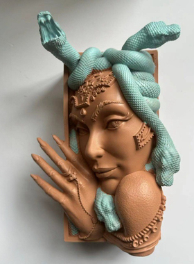 Medusa Book nook跨境美杜莎书角书立书架幻想书架图书树脂摆件