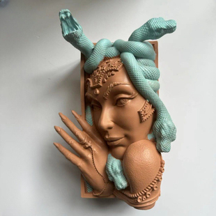 Medusa Book nook跨境美杜莎书角书立书架幻想书架图书树脂摆件