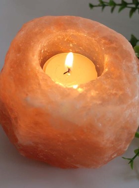 巴基斯坦盐烛台盐灯摆件