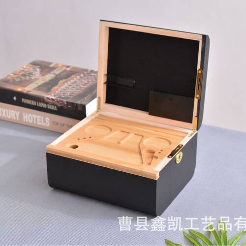 竹制多用方形储物箱带可移动可拆卸托盘木质储物盒便携实木收纳盒