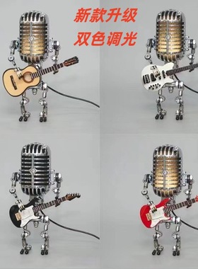 跨境独立站复古老式麦克风台灯