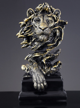 百兽之王狮子头摆件客摆件