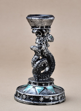 跨境树脂绿眼银蛇摆件家居装饰工艺品水晶球底座原石矿石展示支架