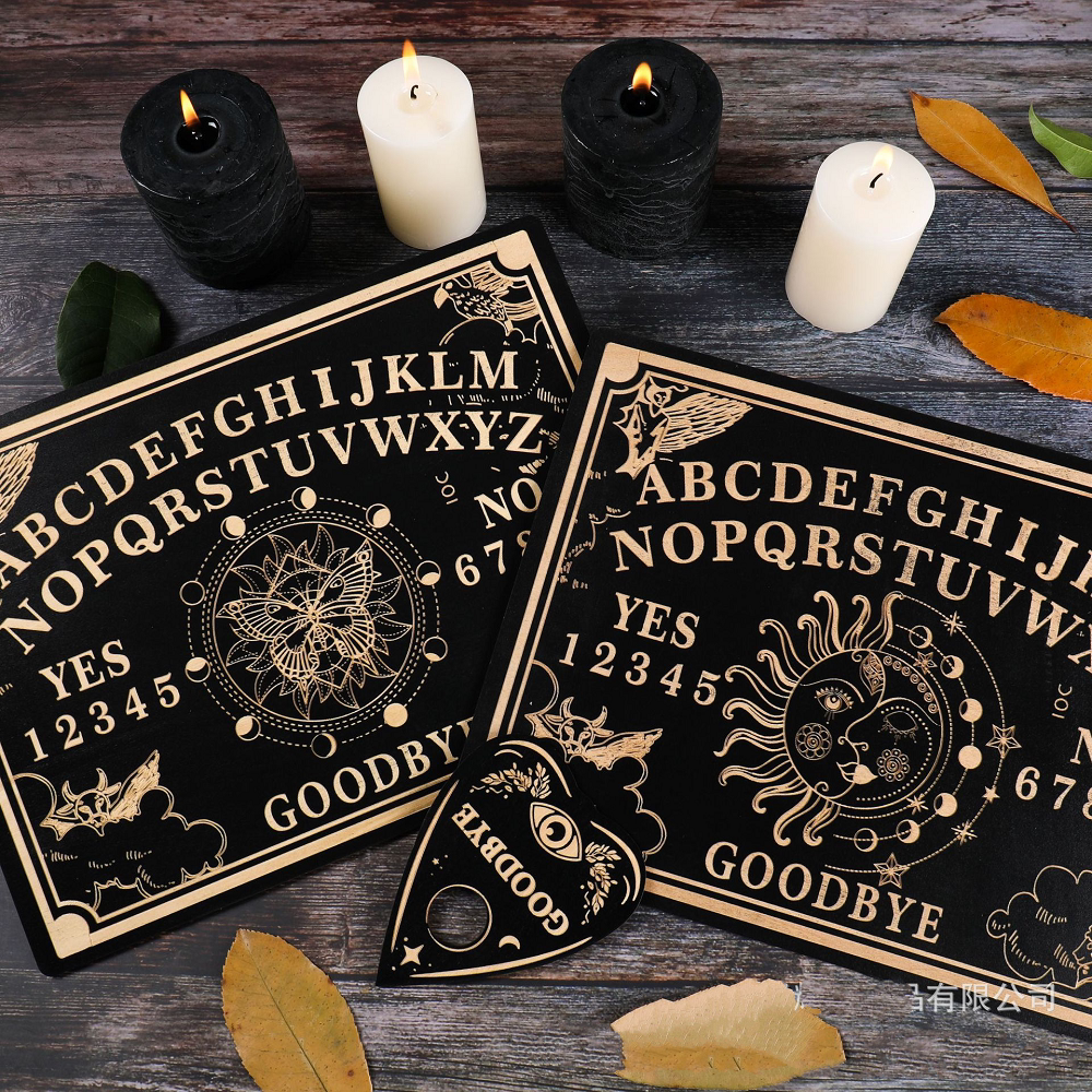 跨境方形木质雕刻七星阵摆盘松木能量板diy密度板摆件装饰神秘礼