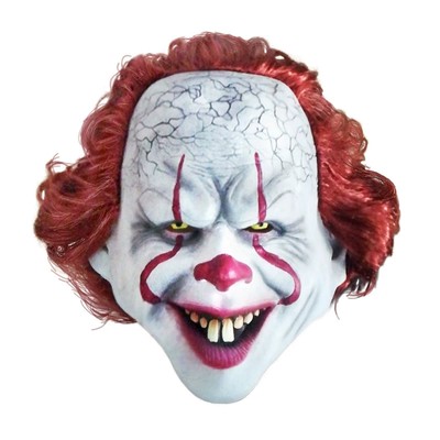 厂家现货供应美国故事小丑回魂发光乳胶面具头套万圣节搞怪派对