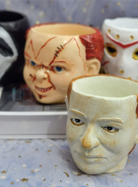 恐怖电影小丑人像花盆摆件