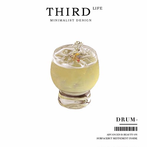 Life's·Drum·酒杯大肚果汁杯子玻璃杯高台透明威士忌杯具| 鼓鼓