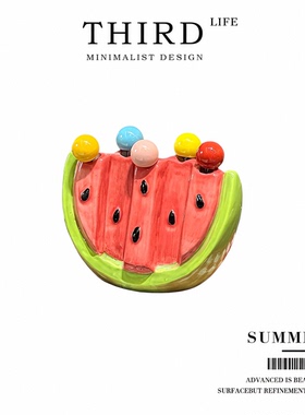 Life's·Summer·水果叉轻奢高级感陶瓷西瓜家用不锈钢收纳| 夏日
