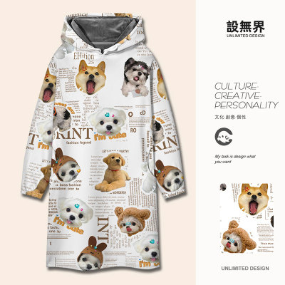 日系可爱小狗马尔济斯犬柴卫衣裙