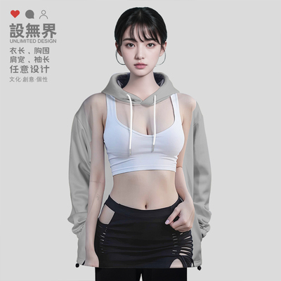 3D仿真美女抹胸装性感身材创卫衣