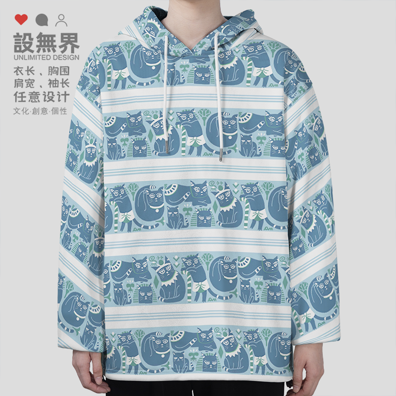 古埃及猫咪法老壁画盖亚连帽卫衣