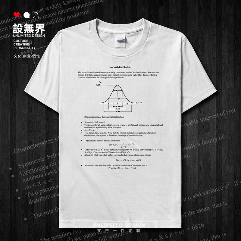 正态分布短袖T恤男女Normal Distribution学科数学衣服潮设无界-封面