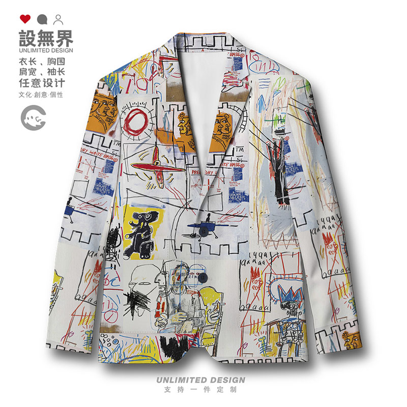 巴斯奎特Basquiat美国涂休闲西装
