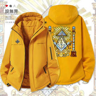 共济会全知之眼手绘怀旧街头加厚棉服男女棉袄外套冬装潮设 无界