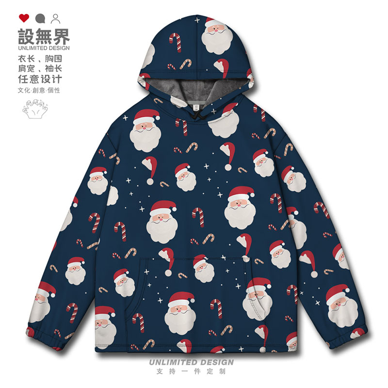 可爱冬季圣诞节老人氛围感卡卫衣