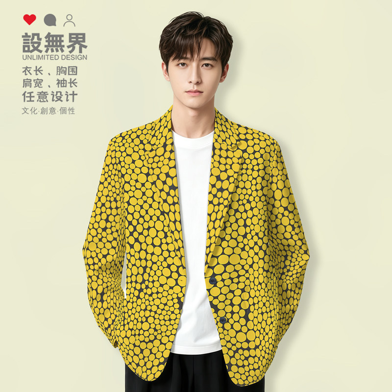 草间弥生点迷恋波点世界名画艺术西装外套男女休闲潮西服设 无界