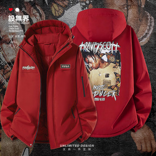 嘻哈说唱歌手travis scott斯科特加厚棉服男女外套潮0015设 无界
