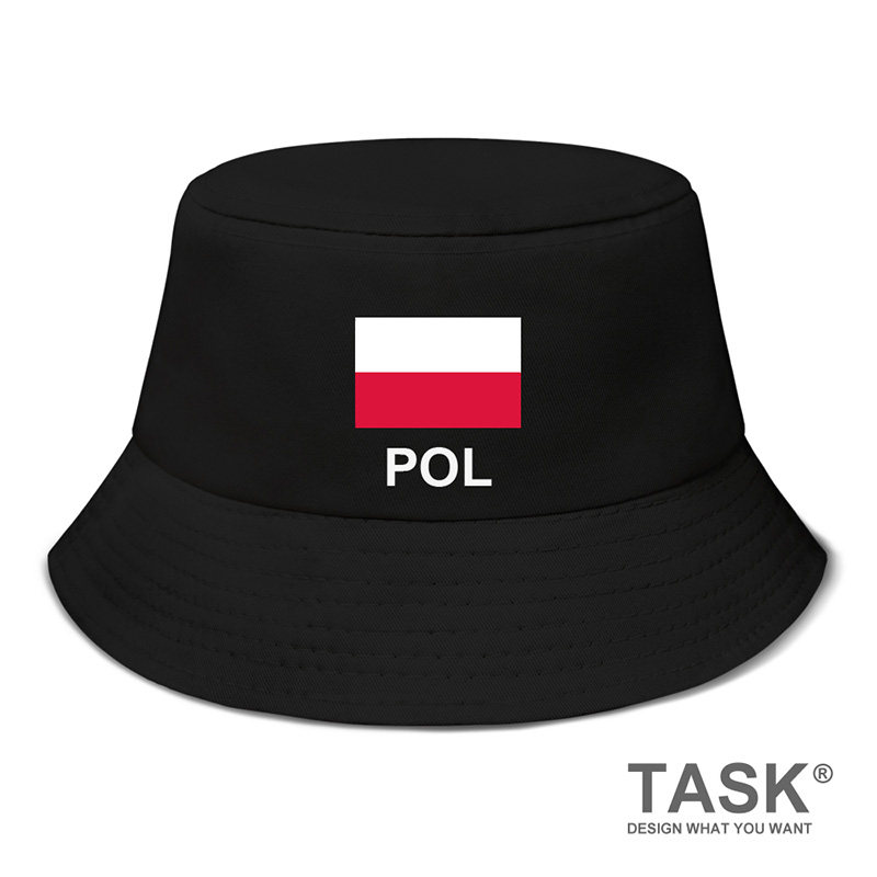 波兰poland国家足球帽子男女太阳帽渔夫帽学生防晒钓鱼帽设 无界