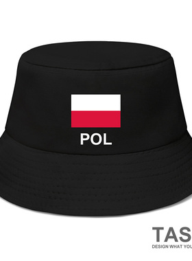 波兰Poland国家足球帽子男女太阳帽渔夫帽学生防晒钓鱼帽设 无界