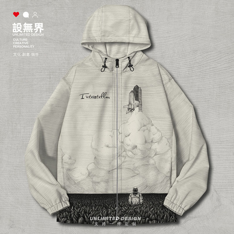 星际穿越麦田诺兰电影太空火箭潮流夹克棉服男女欧美风冬设 无界